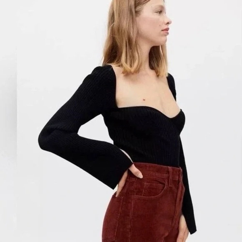 Urban Outfitters Juliet portrait neck Ribbed Women's sweater
